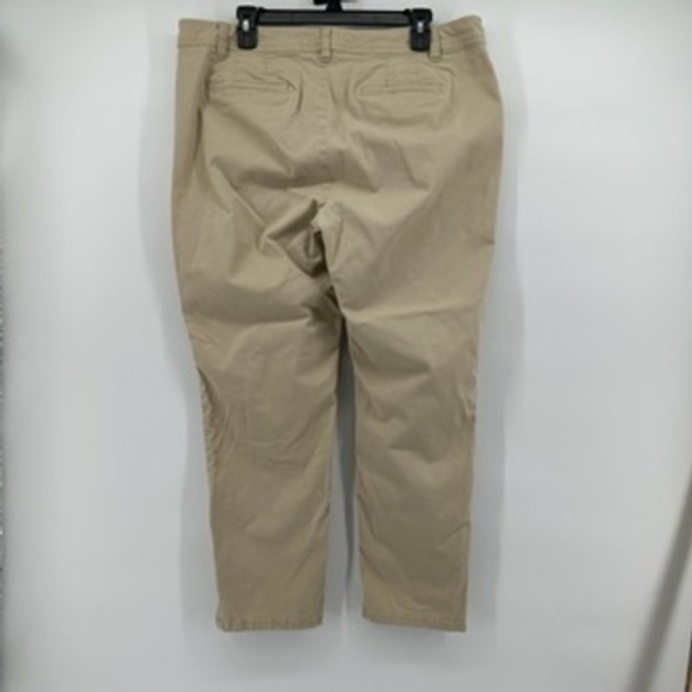 Talbots Womens 16 Straight Leg Ankle Pants Khaki Casual Zip Hem - Picture 6 of 13